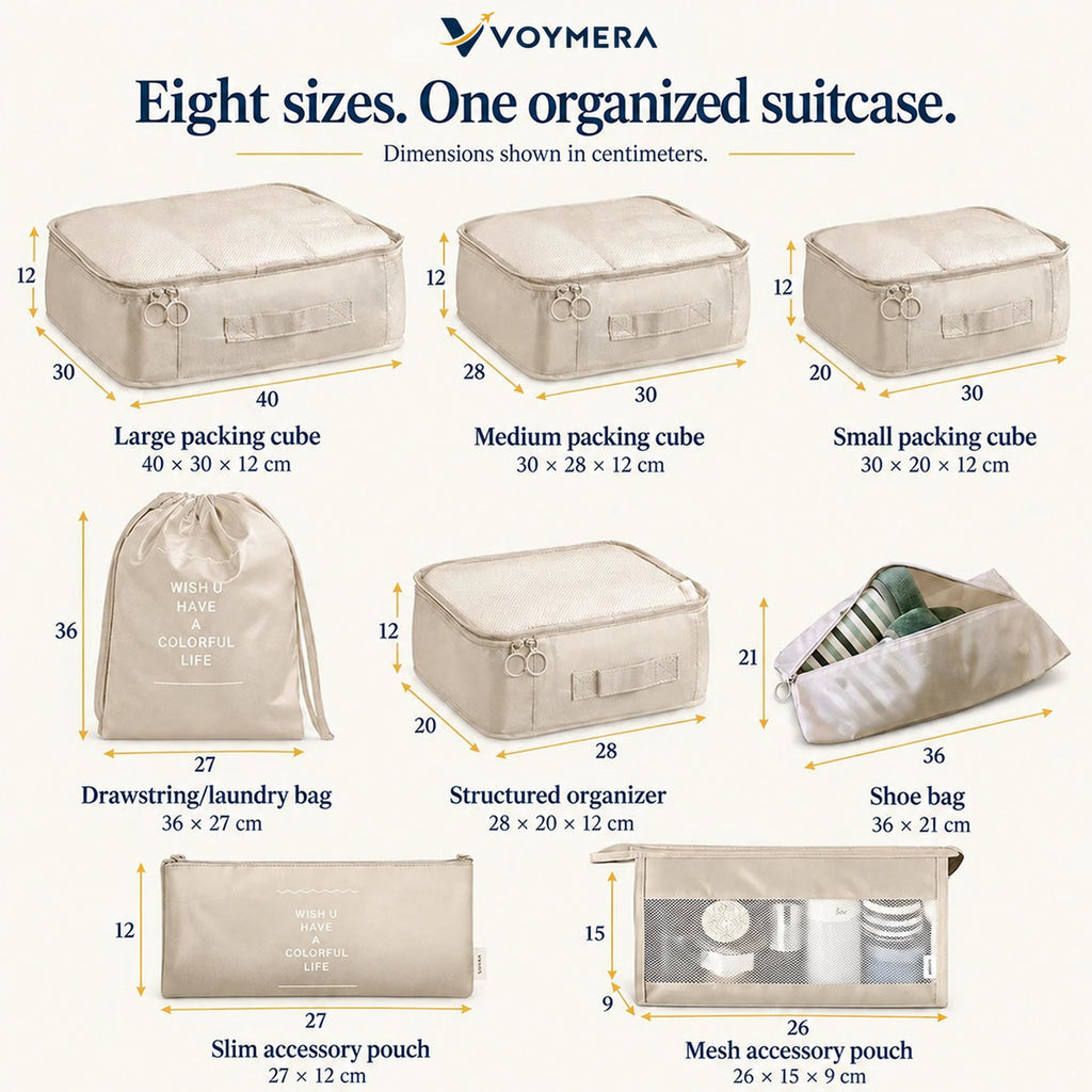 VOYMERA Pack8™ 8-Piece Packing Cube Set